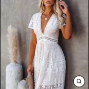 Flowy White Maxi Dress Brand New Size XL